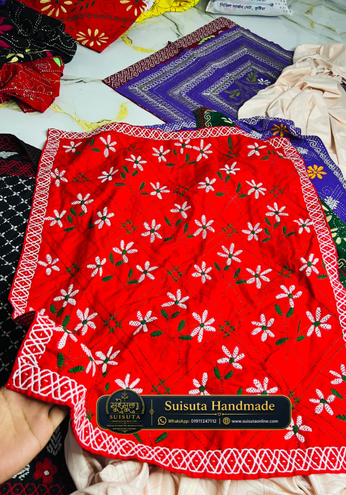 Suisuta Handmade Baby Premium Nakshi Kantha Set | 5 Pcs Cotton নকশী কাঁথা - Image 5