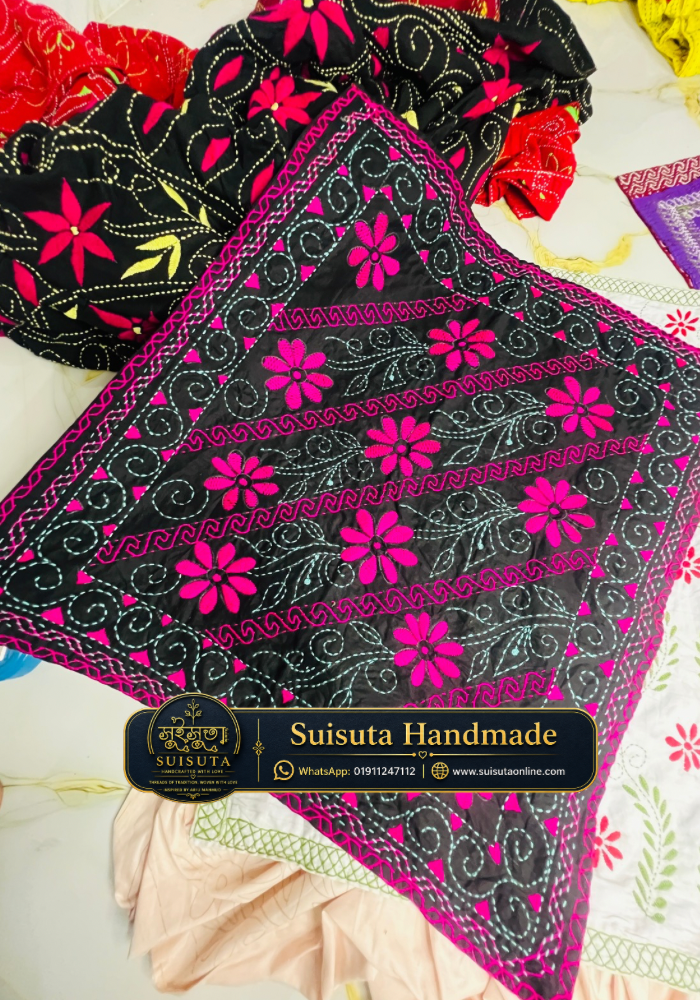 Suisuta Handmade Baby Premium Nakshi Kantha Set | 5 Pcs Cotton নকশী কাঁথা - Image 4