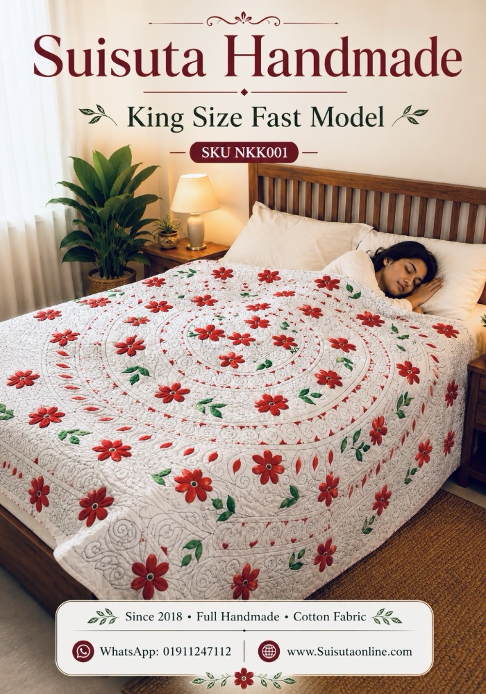 Suisuta Handmade | ২০১৮ King Size Fast Model Nakshi Kantha - Image 2