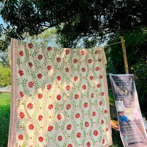 Midnight Stripe Garden King Nakshi Kantha – Suisuta Handmade | মিডনাইট স্ট্রাইপ গার্ডেন কিং কাঁথা