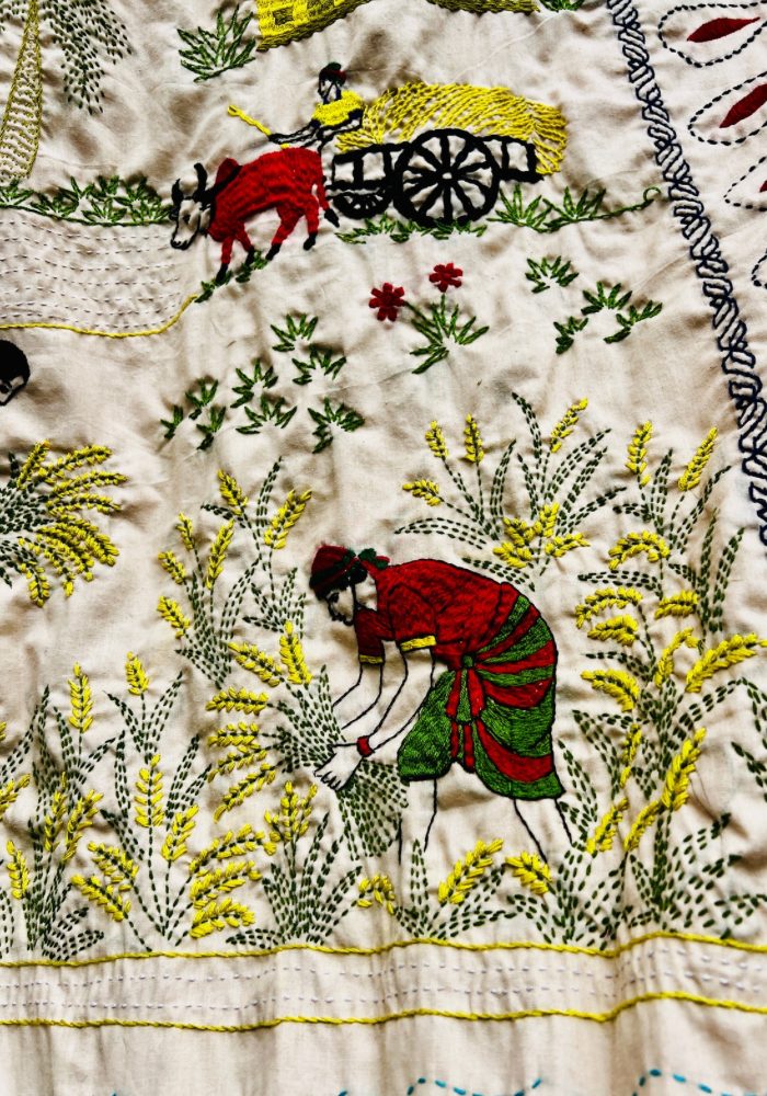 Suisuta Handmade R4-003 | Premium Village Scene Handmade Nakshi Kantha – Booking Offer - Image 7