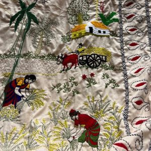Suisuta Handmade R4-003 | Premium Village Scene Handmade Nakshi Kantha – Booking Offer
