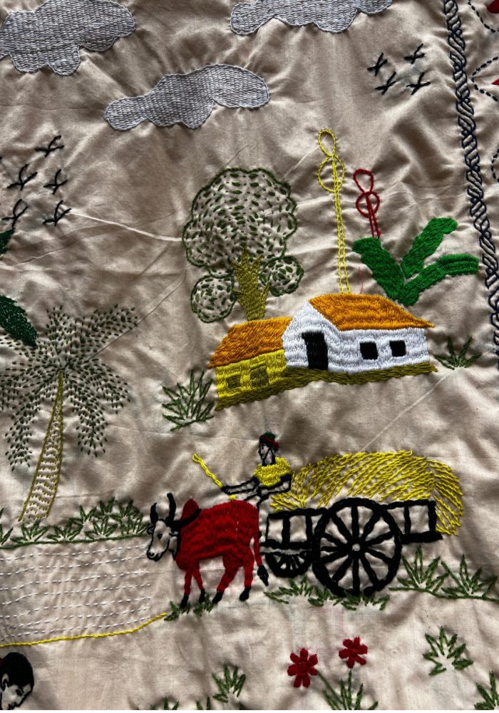 Suisuta Handmade R4-003 | Premium Village Scene Handmade Nakshi Kantha – Booking Offer - Image 9