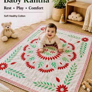 Ruby Blossom Baby Kantha – Handmade Cotton Baby Nakshi Kantha | রুবি ব্লসম বেবি নকশি কাঁথা