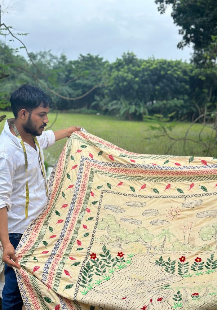 Suisuta Handmade | Premium Village Landscape Nakshi Kantha | Handmade in Bangladesh - Image 7