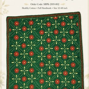 Suisuta Handmade Emerald Daisy Baby Kantha – সবুজ ফুল নকশি | Handmade Cotton Baby Nakshi Kantha | 32×40 inch