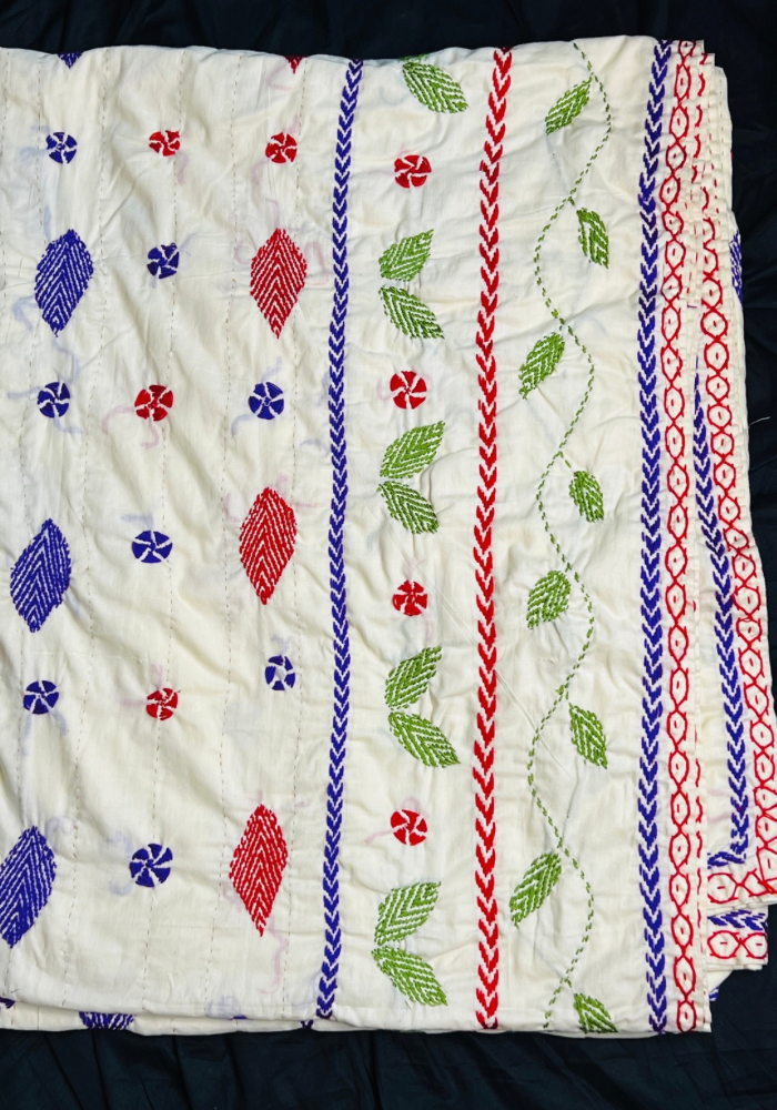 Suisuta Handmade | ফুলঝরা সোনালি Nakshi Kantha - Image 3