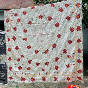Suisuta Handmade | রঙিন ফুল লতা Nakshi Kantha, Colorful Floral Vine Hand-Stitched Kantha