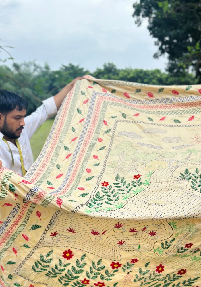 Suisuta Handmade | Premium Village Landscape Nakshi Kantha | Handmade in Bangladesh - Image 5
