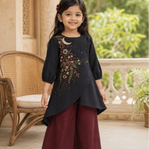 Suisuta Handmade Baby Nakshi Dress – Hand Embroidered Cape Set | SBD 1-003