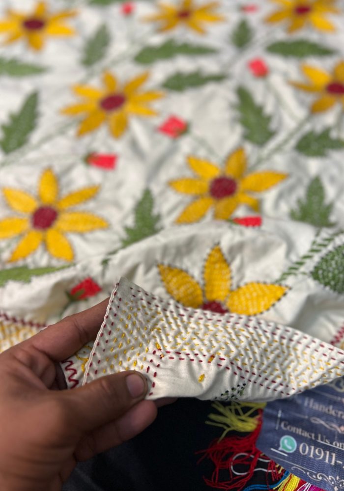 Suisuta Handmade Floral Baby Nakshi Kantha | ফুলের বেবি নকশী কাঁথা – SBPK 1-097 - Image 2