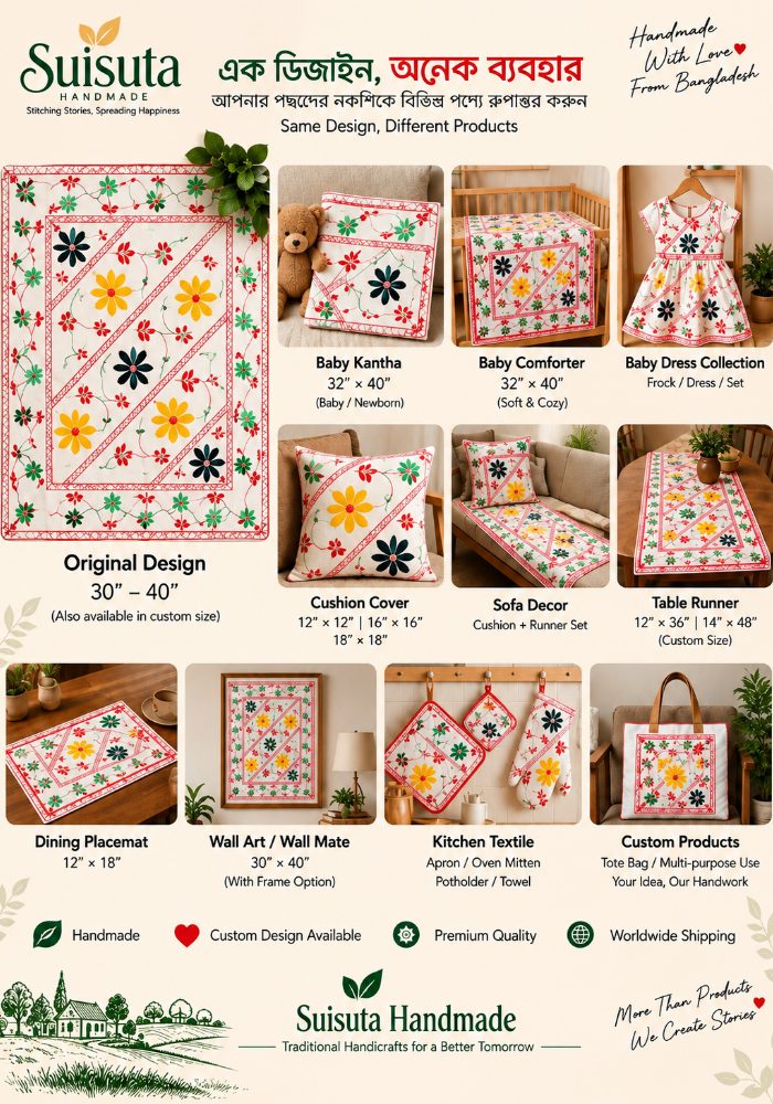 Suisuta Signature Floral Handmade Collection | One Design, Many Products | Custom Order - Image 2