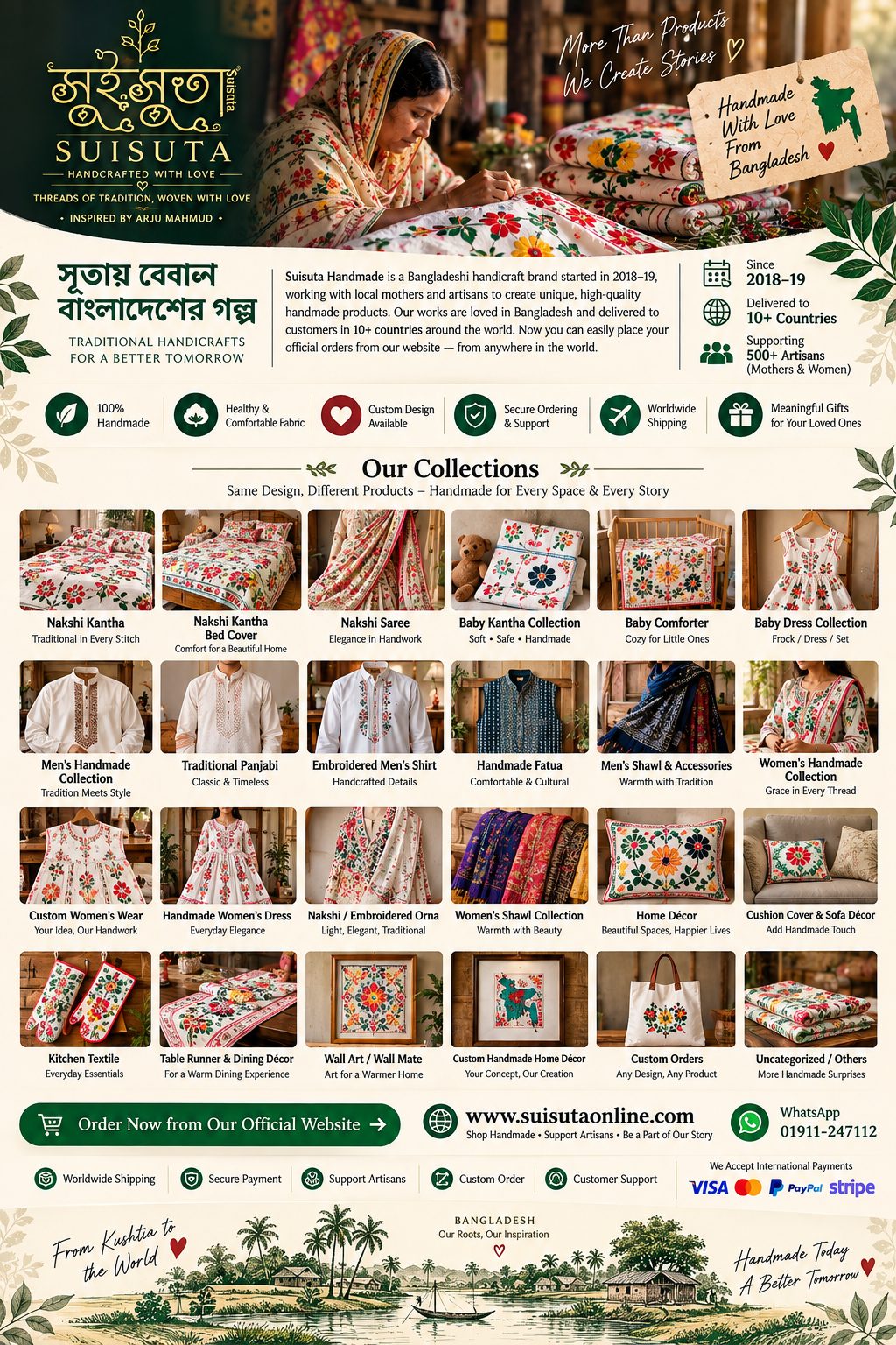 Suisuta Signature Floral Handmade Collection | One Design, Many Products | Custom Order - Image 3