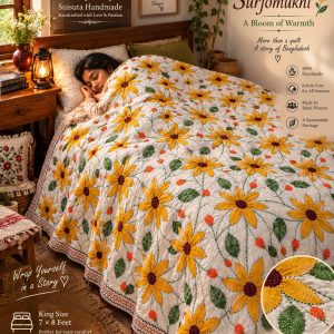 Suisuta Handmade – Surjomukhi | Handmade Nokshi Kantha | King Size 7×8 Feet