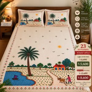 মাটির গল্প — গ্রামের পথ | Handmade Bed Sheet