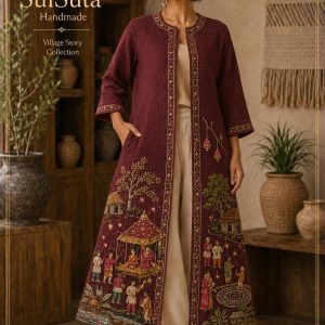 Handmade Long Coat – Village Story Collection | Suisuta Handmade
