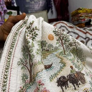 Handmade Nokshi Kantha | One Design, Three Categories/ গ্রামবাংলার দৃশ্য নকশিকাঁথা | 3 Handwork Categories